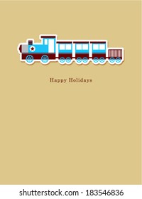 train happy holiday card