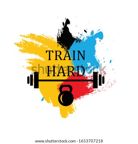 train hard gym poster body building