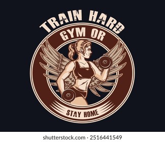Train hard gym or stay home,gym t shirt design 