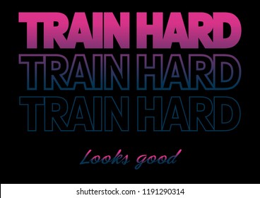 Train hard print t-shirt, active wear