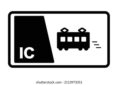 Train IC Card Icon. Vector.