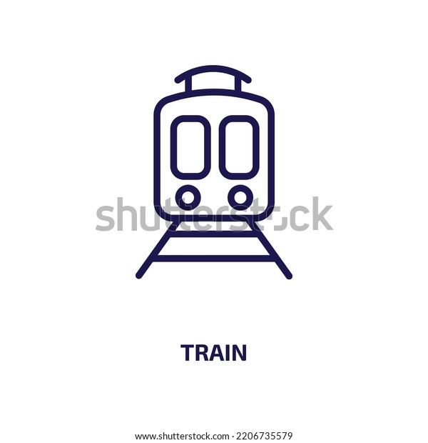 train icon from artificial intellegence and future\
technology collection. Thin linear train, vehicle, transport\
outline icon isolated on white background. Line vector train sign,\
symbol for web and 
