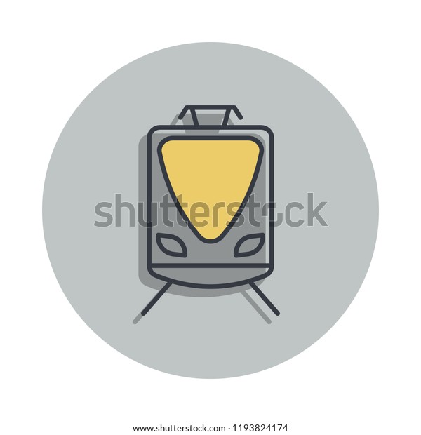 a train icon in badge style. One of web\
collection icon can be used for UI,\
UX
