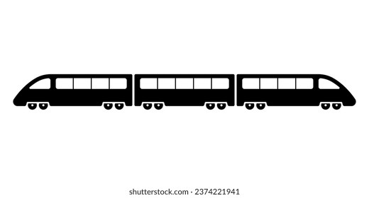 Train icon. Black silhouette. Side view. Vector simple flat graphic illustration. Isolated object on a white background. Isolate.