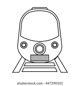 Train icon in black and white colors, isolated on white background.