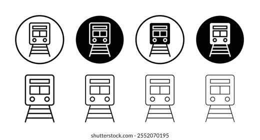 Train icon Black and white outline vector