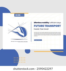 Train icon in a blue blueprint sketch style, ideal for clean and modern landing pages, UI elements, and city transportation. Perfect for urban mobility projects and transit-related infographics