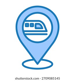 Train Icon Blue Dualtone Design Vektorgrafik