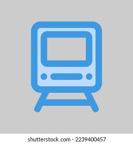 Train icon in blue style about travel, use for website mobile app presentation