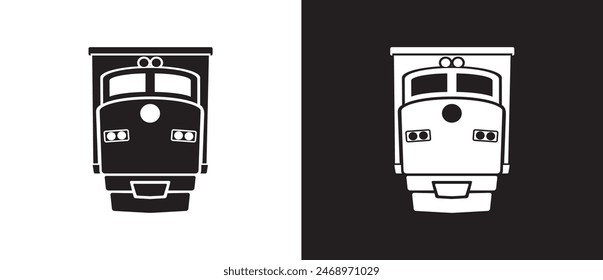 Train icon, Cargo shipping delivery expedition related vector icon, E-commerce business concept. Shipping vector illustration on black and white background.