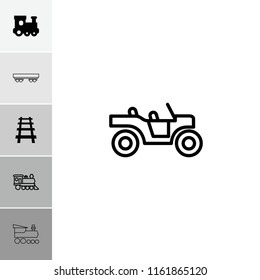 Train icon. collection of 6 train filled and outline icons such as railway, locomotive, weapon truck. editable train icons for web and mobile.