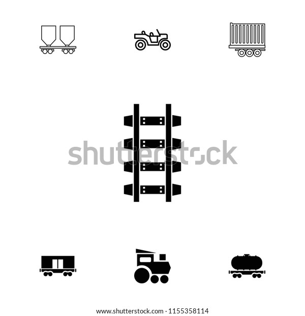 Train icon. collection of 7 train filled and\
outline icons such as cargo wagon, weapon truck, railway. editable\
train icons for web and\
mobile.