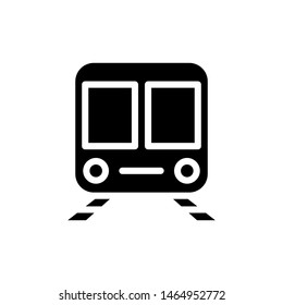 Train Icon , Communication Transportation Emblem Isolated Illustration , Template Logo Design Outline Solid Background White

