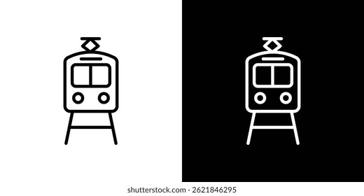 Icono de tren concepto de trazo sobre fondo blanco
