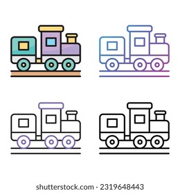 Train icon design in four variation color