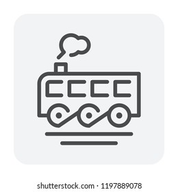 Train icon design for shipping work, editable stroke.
