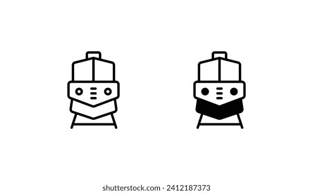 Diseño de icono de tren con ilustración de fondo blanco
