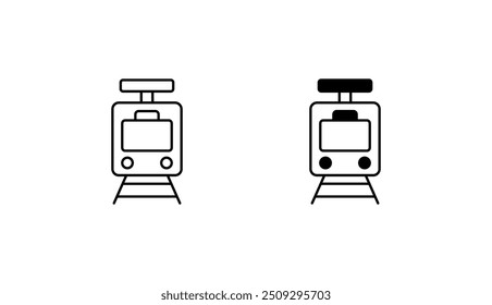 Design de ícone de trem com ilustração de estoque de fundo branco