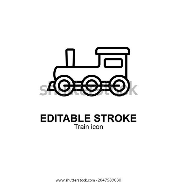 train icon designed in line style\
and set with editable strokes in transport icon\
theme