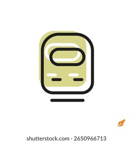 train icon is designed in a visually appealing and easily recognizable style. It’s suitable for various visual needs such as apps, presentations, digital media, or other graphic design projects.
