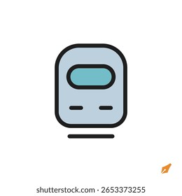 train icon is designed in a visually appealing and easily recognizable style. It’s suitable for various visual needs such as apps, presentations, digital media, or other graphic design projects.