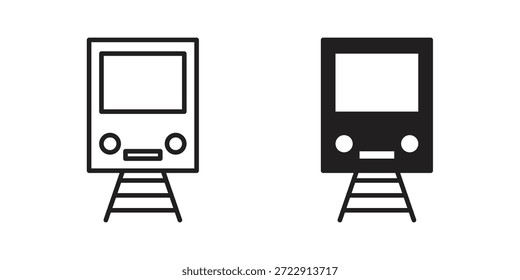 Colección de diseños de iconos de tren para móvil, ui, Web.