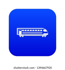 Train icon digital blue for any design isolated on white vector illustration