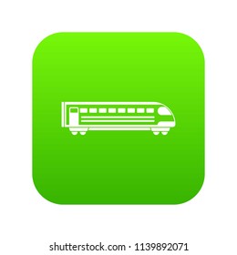 Train icon digital green for any design isolated on white vector illustration