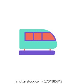 diseño de color plano del icono del tren. aislado en fondo blanco