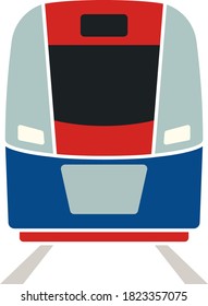 Train Icon. Flat Color Design. Vector Illustration.
