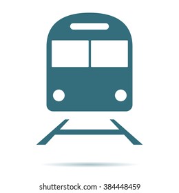 Train icon. Flat metro symbol isolated on white background. Trendy internet concept. Modern underground sign for web site button, mobile app, ui design. Logo illustration.