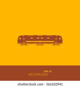 A train icon in flat style. The icons on the theme of logistics and transportation. Vector illustration EPS 10.