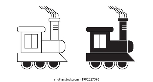 train icon in flat style, vector illustration