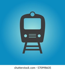 Train icon. Flat vector illustration in black on white background. EPS 10