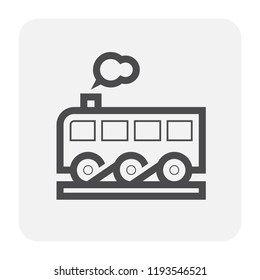 Train icon for freight shipping design.