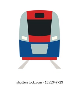 Train Icon Front View. Flat Color Design. Vector Illustration.