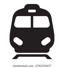train icon. front view silhouette vector