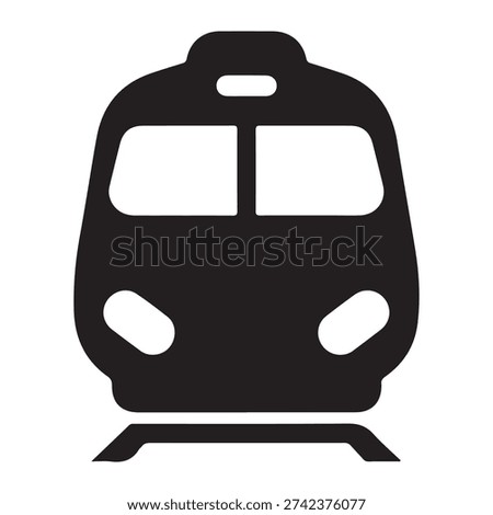 train icon. front view silhouette vector