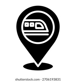 Train Icon Glyph Design Vector Illustration
