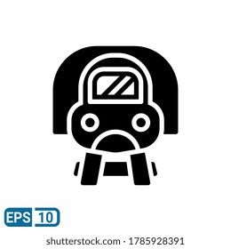 train icon in glyph style isolated on white background. EPS 10