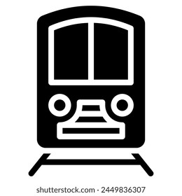 estilo de glifo de ícono de tren, apto para Web y App móvil.
