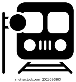train icon with glyph style. Suitable for website design, logo, app and UI. Based on the size of the icon in general, so it can be reduced.