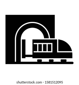train icon glyph vector design