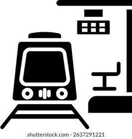 Train Icon Glyph Vector Illustration