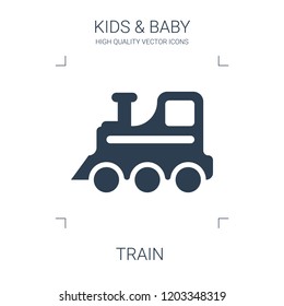 train icon. high quality filled train icon on white background. from kids baby collection flat trendy vector train symbol. use for web and mobile
