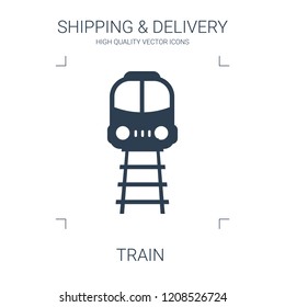 train icon. high quality filled train icon on white background. from shipping delivery collection flat trendy vector train symbol. use for web and mobile