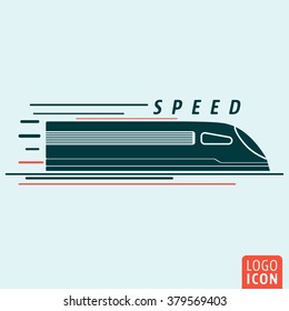 Train Icon. High Speed Train Icon Isolated, Minimal Design. Vector Illustration