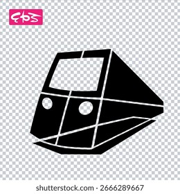 Zugsymbol, Symbol für Hochgeschwindigkeitszug, Bahnhofssymbol, Vektorgrafik-Datei im EPS-Format
