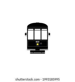 Icono de tren, plantilla de diseño de vista frontal de ilustración