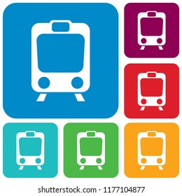 Train icon isolated. High speed train. Metro train symbol. Vector illustration
